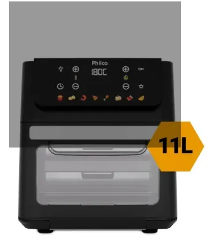 Air Fryer Oven Philco 11L 8 Funções Visor 1800W PAF11B