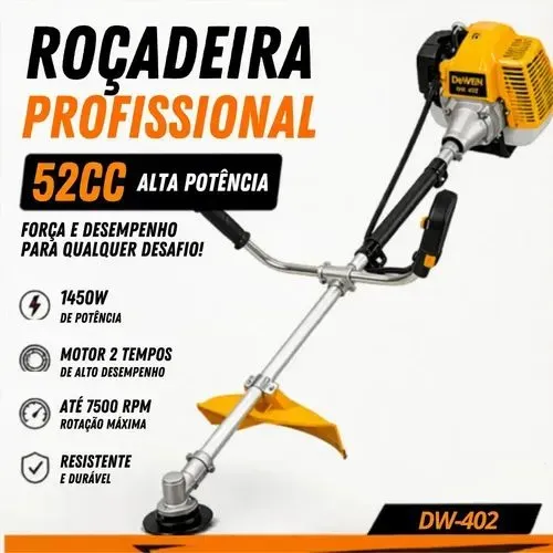 Roçadeira 52cc 2cv Cilindrada Potência Motor 2 Tempos Dewen