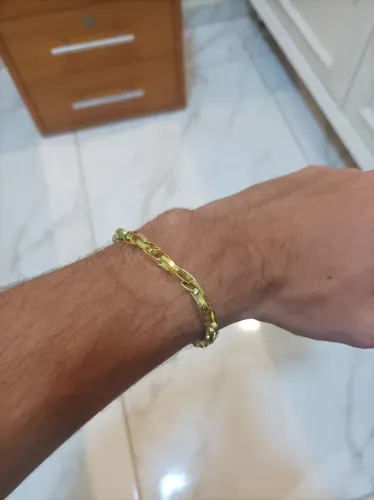 Pulseira modelo elo trançado