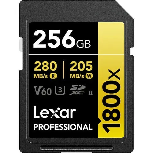 Cartão de Memória Lexar 256GB Professional 1800x