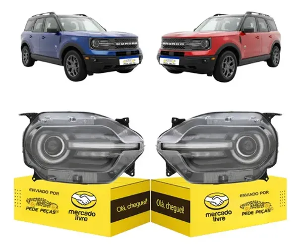 Par Farol Ford Bronco Sport 2021 22 23 24 2025 Full Led Novo Ambos Lados