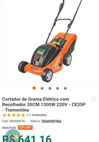 Carrinho cortador de grama