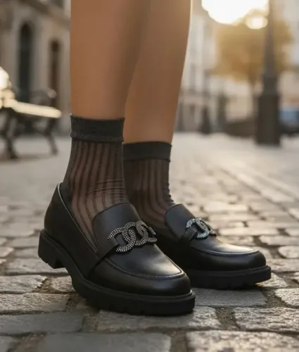Mocassim Feminino Loafer Beira Rio Tratorado Com Detalhes Em Fivela Tamanho 34