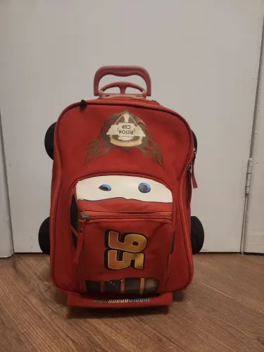 Mochila Infantil Carros McQueen com Rodinhas (Usada)