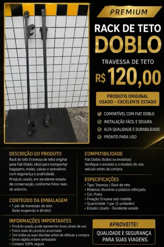 Rack / Travessa de Teto Original Fiat Doblô . (Novo)