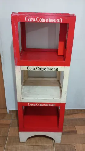 Estante promocional antiga da Coca-Cola altura 1,42x50x50 m