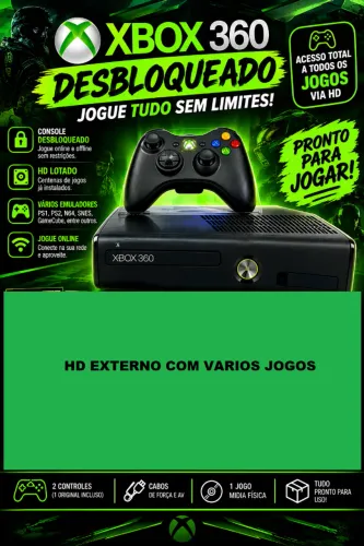 XBOX 360 DESBLOQUEADO +HD LOTADO DE JOGOS