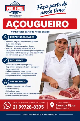 Vaga açougueiro desossador