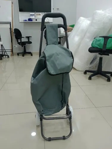 Carrinho de Feira/Compras Dobrável com Bolsa em Tecido