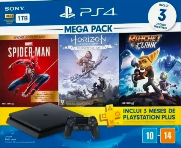 PS4 1TB Com 6 jogos físicos e 1 controle original super novo