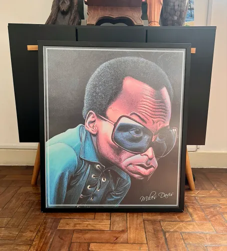 Quadro emoldurado do Miles Davis