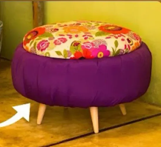 Puff ecológico de pneus decora e usa