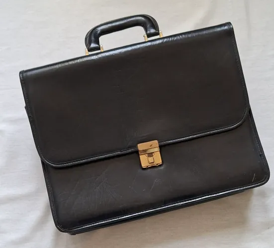 Mala executiva vintage couro legítimo 