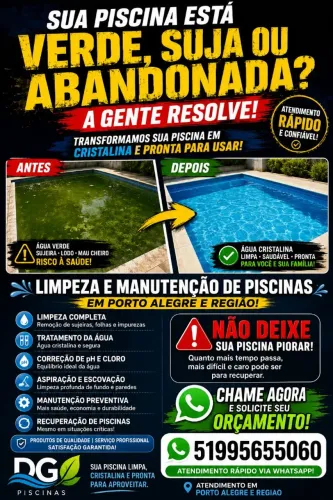 Limpeza de piscina.