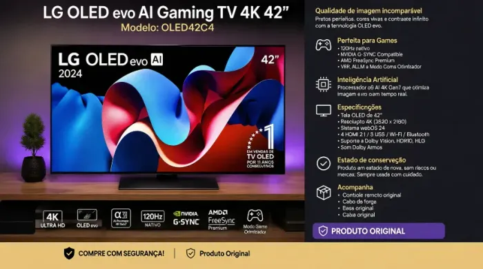 NÃO ENVIO - Tv Oled C4 LG 42"