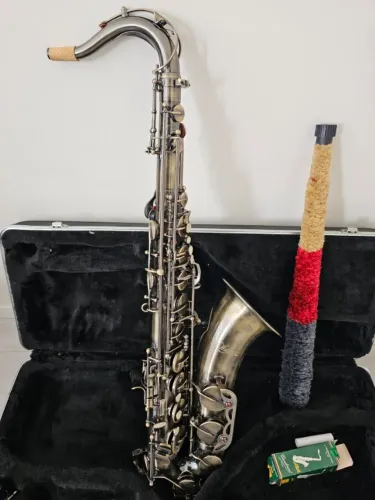 Saxofone Tenor em Si Bemol, Marca: Waldman, Modelo: Belgium, Cor: Vintage