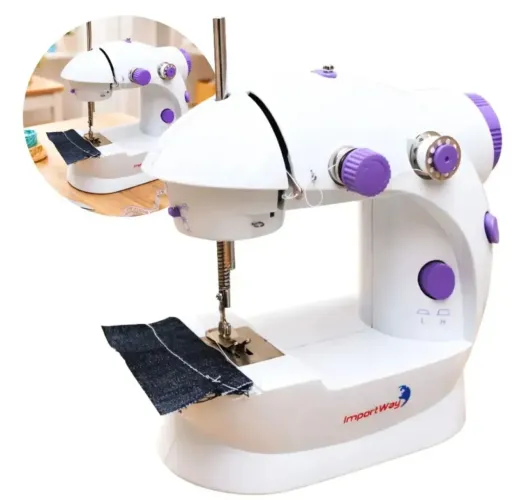 Mini Máquina de Costura Reta Portátil Bivolt Compacta