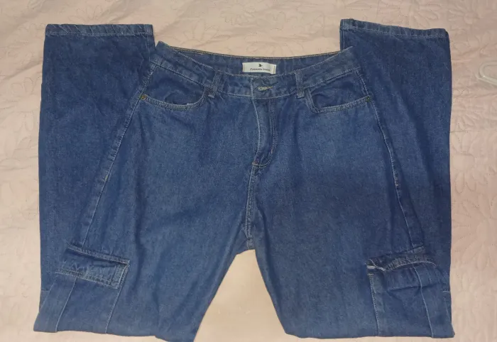 Calça Jeans Cargo Azul