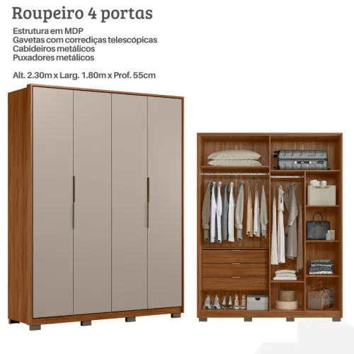 Roupeiro 4 portas Attore