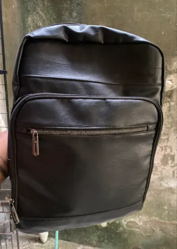 Mochila masculina estilosa couro sintético 