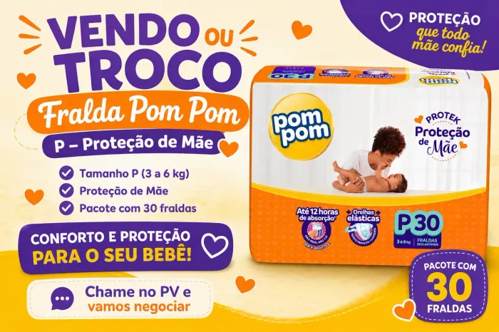 Fralda descartável Pom Pom 