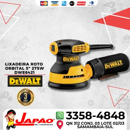 Lixadeira Roto Orbital 5" 275W Dewalt Garantia de 3 Anos Oferta Por Tempo Limitado