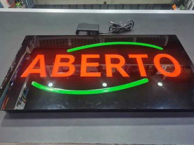 Placa Led Neon Aberto +Fonte produto novo 