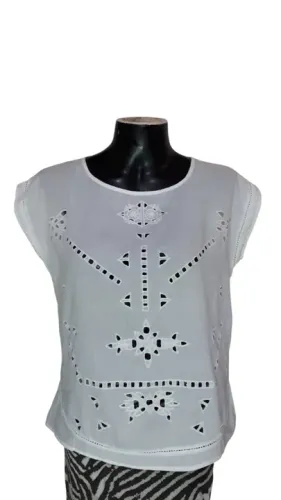 Blusa/Bata Indiana  com  Bordado Frontal