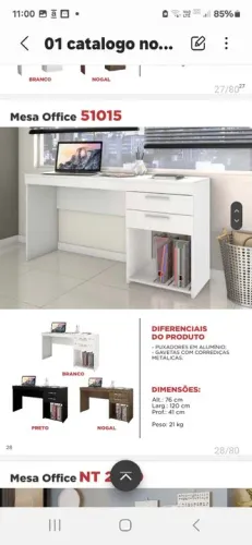 Mesa para computador 2 gavetas