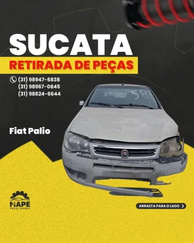 Sucata Fiat Palio 1.0 FLEX com direção hidráulica 4 portas ano 2011 para retirada de peças