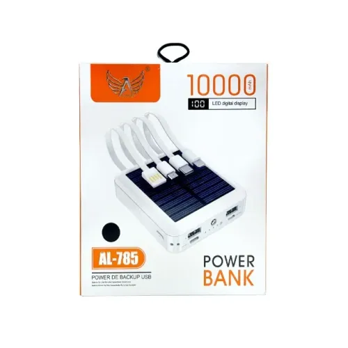 Bateria portátil + cabos + lanterna