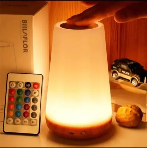 Luminaria de mesa Touch Led RGB 13 cores recarregável 