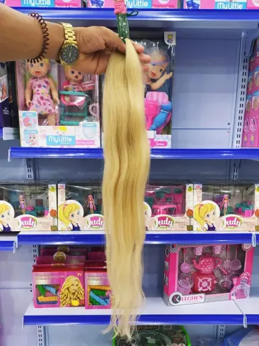 Cabelo Humano 75cm 100g 18,00g Loiro Descolorido Liso Leve Ondulado Dh