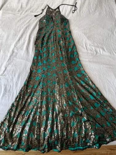 Vestido Festa Sequinedo Verde