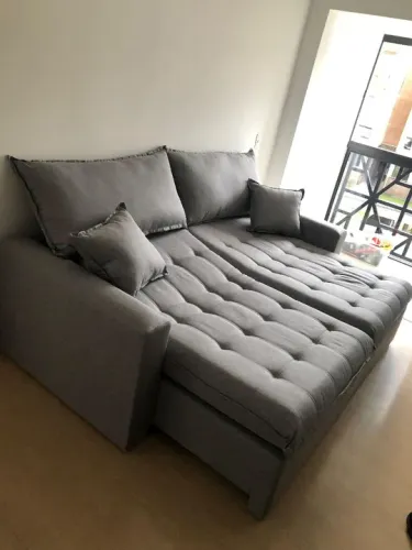 Máximo conforto em um sofá cama slim sem caixaria