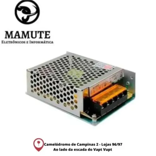 Fonte Chaveada 5a 60w 12v Fita Led Bivolt Comeia Cftv Som