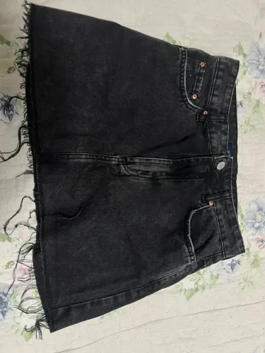 Saia jeans preta