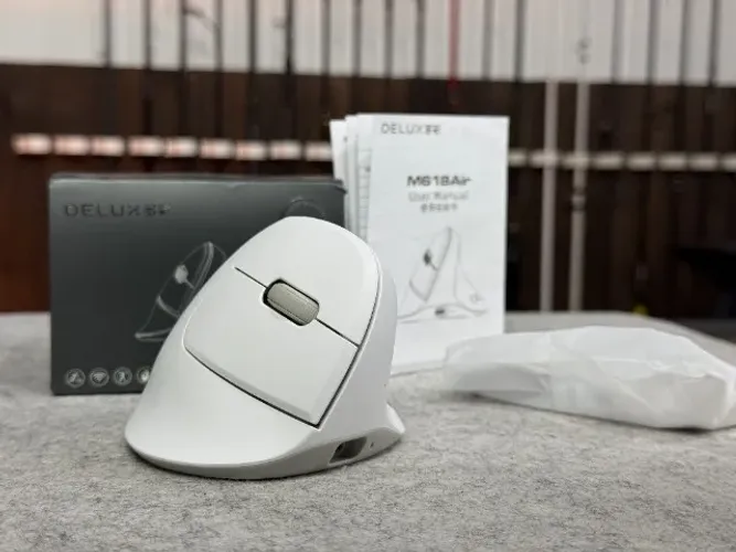 Mouse ergonomico sem fio Delux M618 Air White