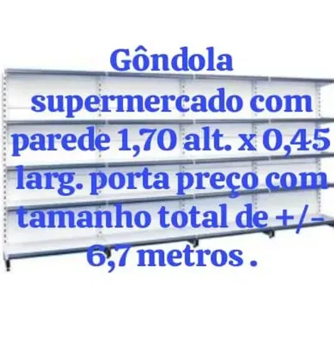 Gôndola de supermercado com parede
