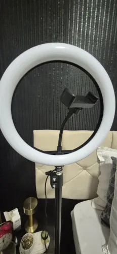 Anel de luz para fotos e vídeos com tripé