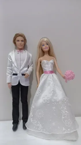 Bonecos Ken e Barbie Noivos - Casamento