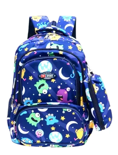 Mochila Juvenil Planetas unissex azul 