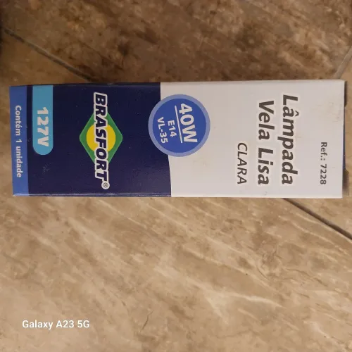 10 lâmpada Vela Lisa 40W ou 25w e14 Brasfort