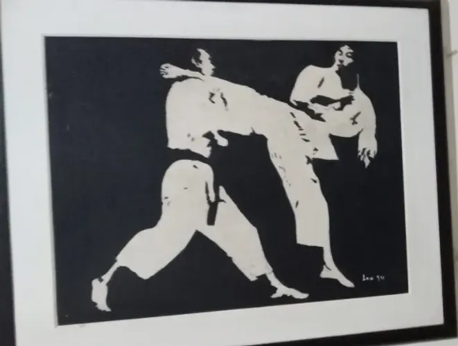 Quadro com temática karatê, uma arte marcial japonesa