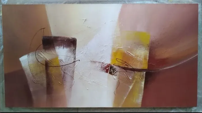 Quadro / Tela com pintura abstrata feita à mão 1,50x0,80