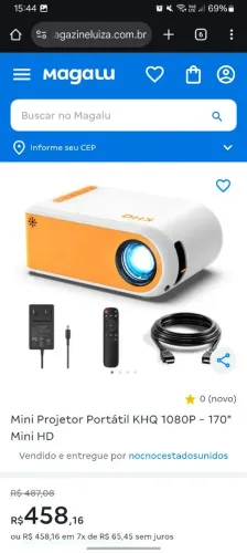 Mini projetor 1080p usado 4 vezes