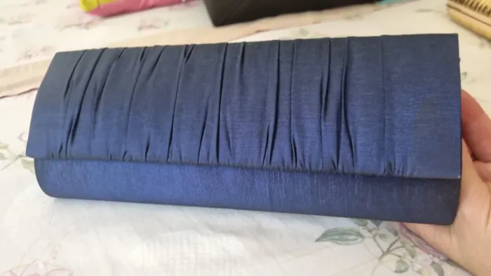Bolsa de Festa Carteira Azul marinho em cetin