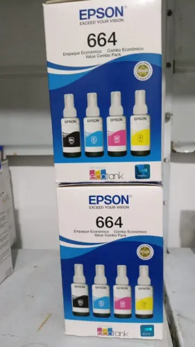 Kit com 4 Garrafas de Tinta Epson T664520-4P | L110 L120 L200 L210 L220 L355 L375 | Origin