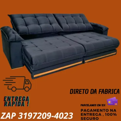 Sofá Barcelona Retrátil com Euro Pillow 30cm - Novo e Garantido