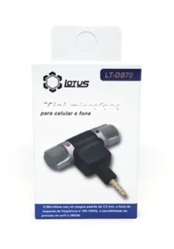 Mini Microfone para Gravador Digital Estéreo Portátil Celular PC Tablet Novo na Caixa